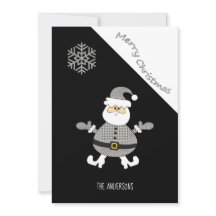 Lindo Santa com Xadrez Escocês Floco de Neve