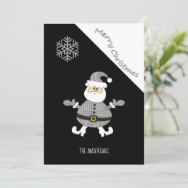 Lindo Santa com Xadrez Escocês Floco de Neve