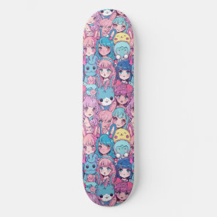 Lindo Skateboard com Padrão de Garota de Anime Jap