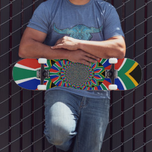 Lindo skateboard da bandeira da África do Sul