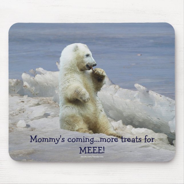 Lindo ursinho polar e gelo ártico mousepad engraça (Frente)