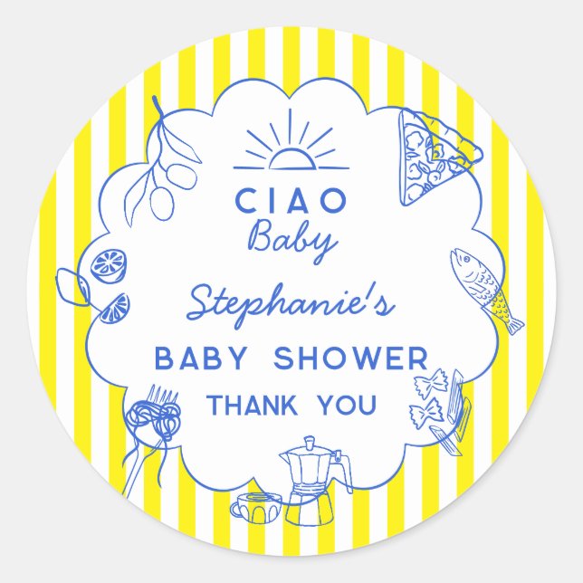 Lindos Adesivos de Chuveiro de Bebê Temático Itali (Frente)