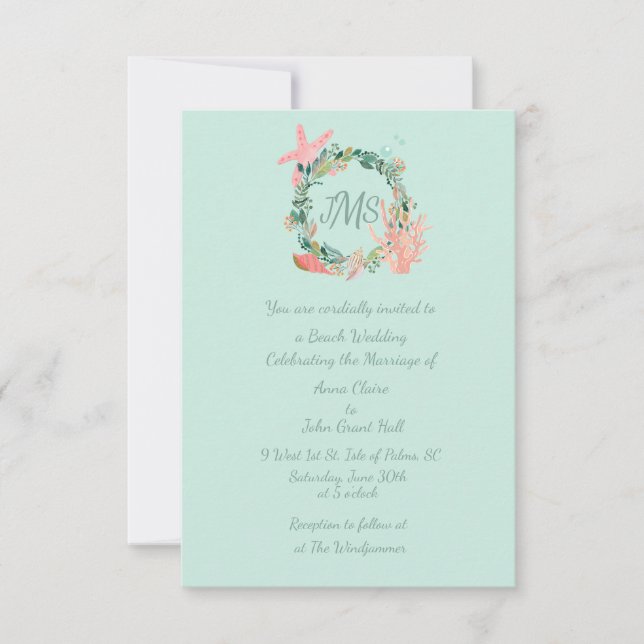 Lindos Anúncios de Casamento Teal | Personalizado (Frente)