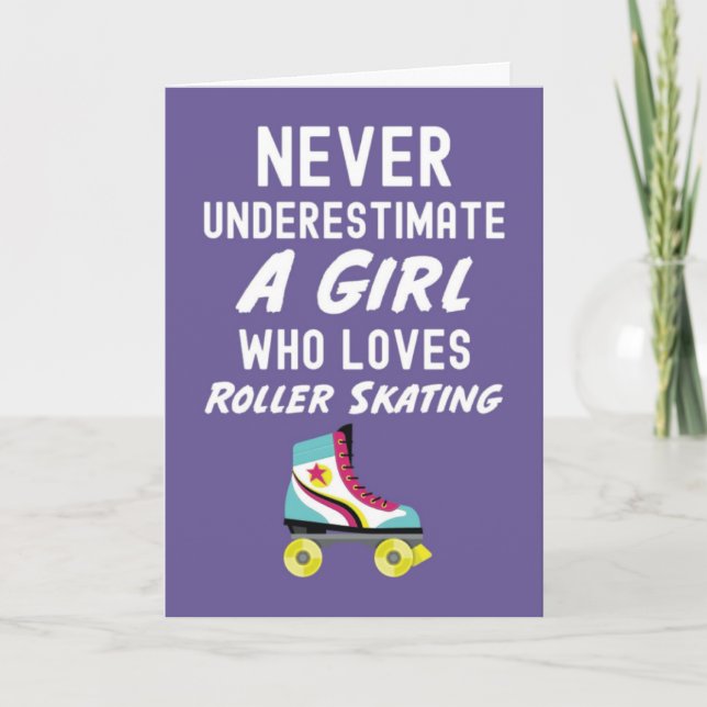 Lindos Cartões de Patinadora Rosa Para Meninas Beb (Frente)