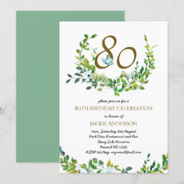 Lindos convites de aniversário para 80 de Wo/Man