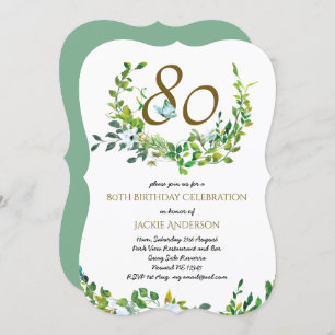 Lindos convites de aniversário para 80 de Wo/Man