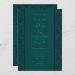 Lindos convites para Casamentos tema damasco Teare