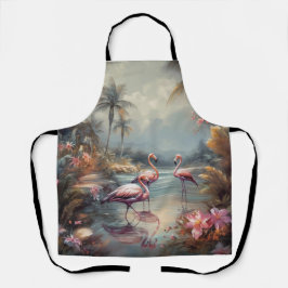 lindos flamingos de pintura botânica de vintagem
