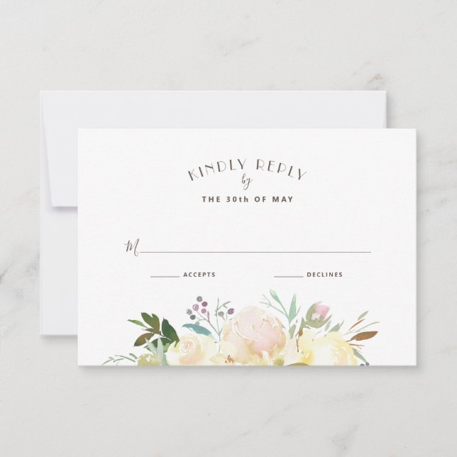 Lindos Florais | RSVP de Casamento de Cores Aquáti (Frente)