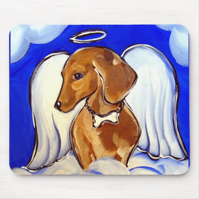 "Lindos MousePads de Anjo Dachshund" (Frente)