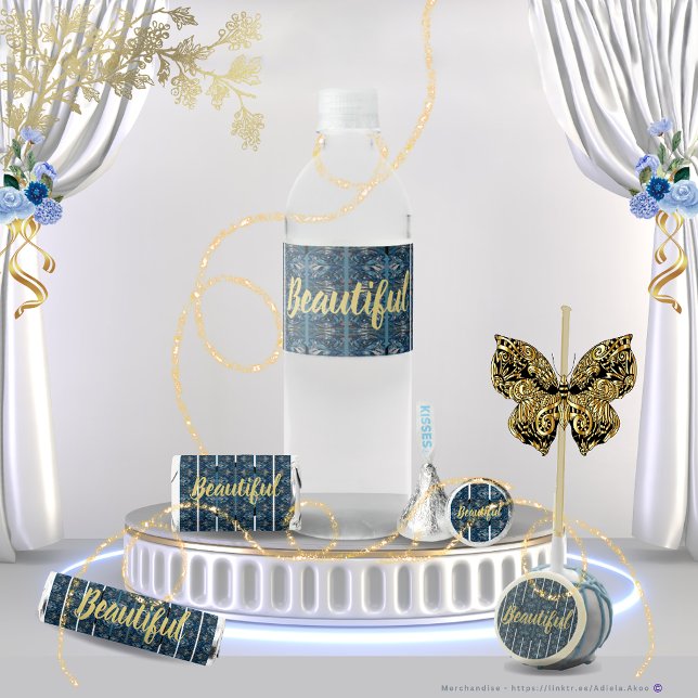 Lindos rótulos de garrafa de água da poeta Adiela  (Beautiful Candy Favors & Water Labels designed by Poet Adiela Akoo. Browse my store 4 more fab finds)