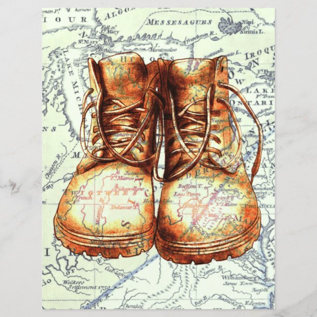 Lindos sapatos vintage em scrapbooking de mapa  (Frente)