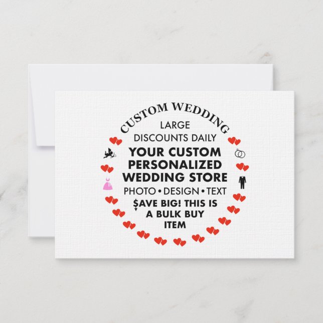 LINEN 3,5" x Convites para Casamento de 5" (Frente)