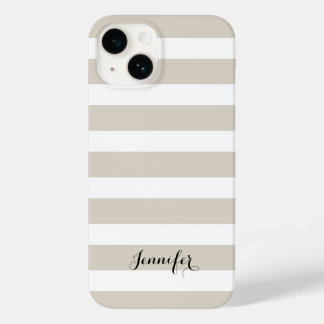 Linen Beige e Black Classic Stripes Monograma