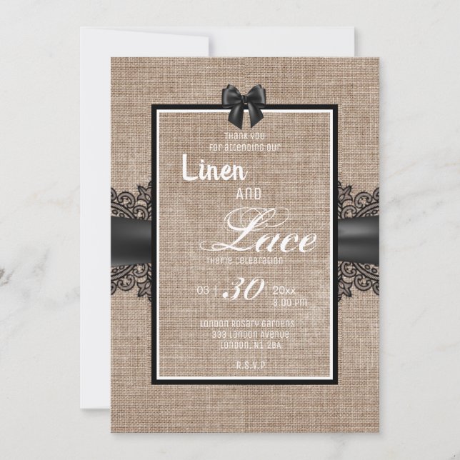 Linen e convite para rendas (Frente)