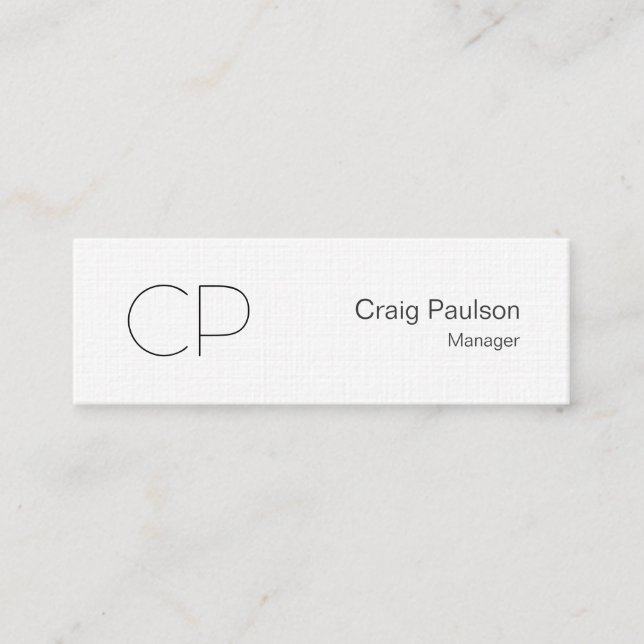 Linen Trendy Slim Monograma Cartão de visita (Frente)