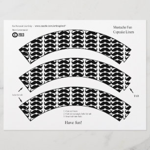 Liners de cupcake - Divertimento de bigode