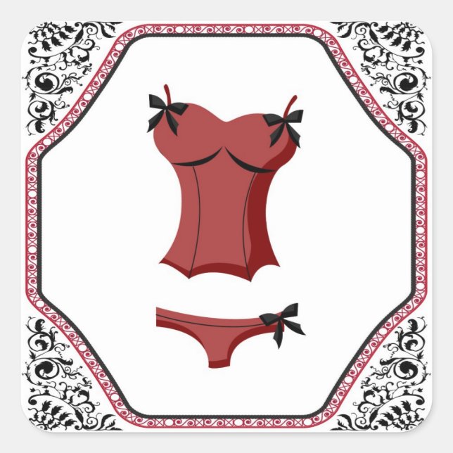 Lingerie vermelha | Autocolantes (Frente)