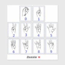 Língua de Sinais Americana, Aprenda Adesivos de Nú