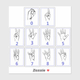 Língua de Sinais Americana, Aprenda Adesivos de Nú