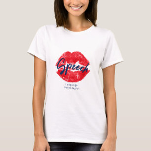 Língua falante Patologista Kiss T-shirt