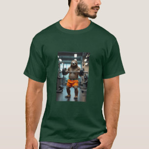 Linguagem divertida na camiseta do ginásio
