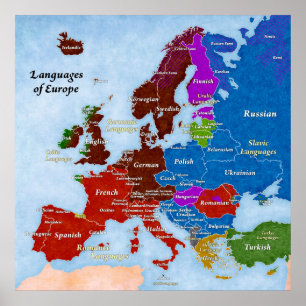 Línguas do poster de Europa