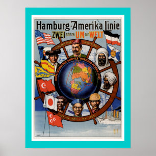 Linha americana poster de Hamburgo