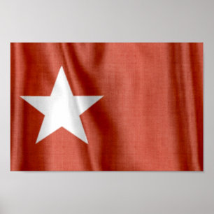 Linha branca impressão da estrela da bandeira