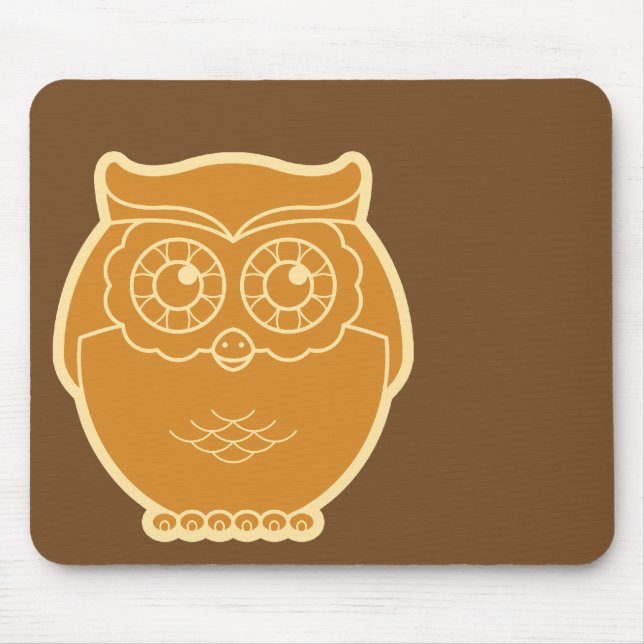 Linha coruja Mousepad da arte (fundo marrom) (Frente)