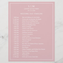 Linha Cronológica de Casamento de Monograma de Ros