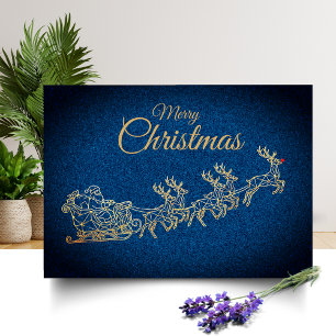 Linha de Arte a Ouro Moderno   Cartão de Natal