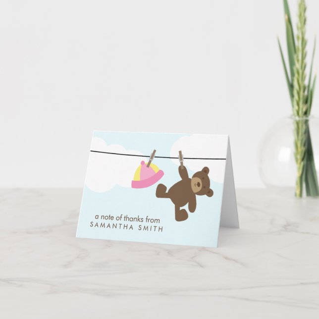 Linha de Fechamento do Bebê Obrigado Notas {rosa} (Frente)