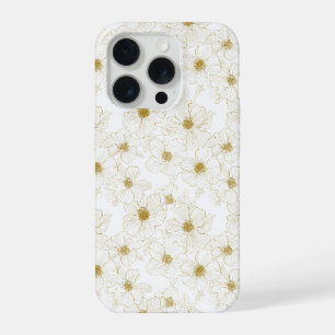 Linha de Flores Brancas Florais Chic Dourado