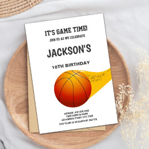 Linha de laranja de Convite para Basquete