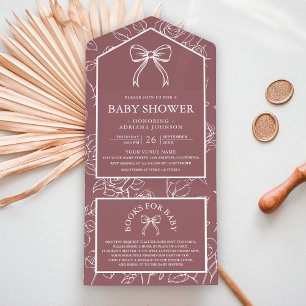 Linha de Rosa Empoeirado Coquette Arco Baby Shower