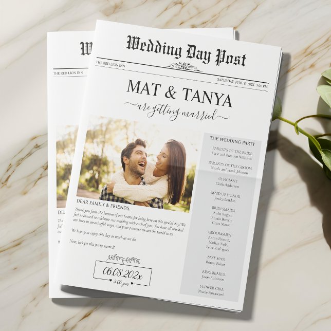 Linha de Tempo do Programa Infográfico de Casament (Newspaper Wedding Program Time Line Trivia Script)