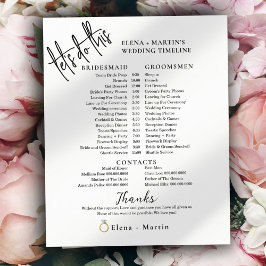 Linha do Tempo de Dia de Casamento de Script de Te