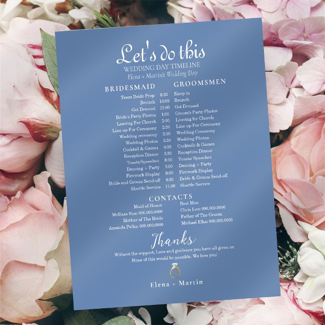 Linha do tempo de noiva do Casamento Azul Dusty (Criador carregado)