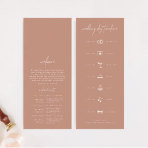 Linha do tempo do dia moderno de casamento rosa-cl