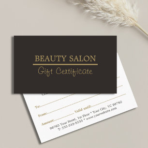Linha Dourado elegante certificado de presente