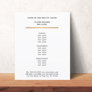 Linha Dourado menu do falso minimalista do salão