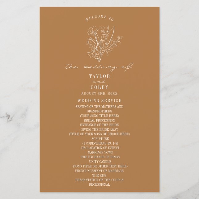 Linha Floral Art Goldenrod Casamento Amarelo (Frente)