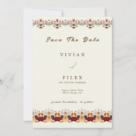 Linha Floral de outono Elegante Salve O Cartão De