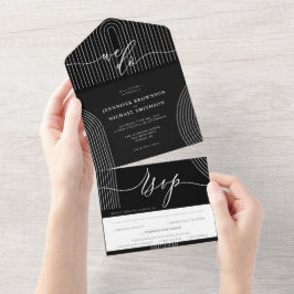 Linha Geométrica de Casamento Simples da Caligrafi