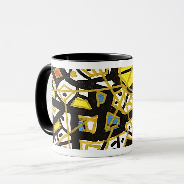 Linha GOLD – Caneca Abstrata Minimalista Elegante (Frente Esquerda)