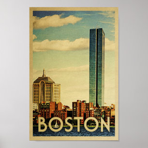 Linha Skyline da Poster de Viagens vintage de Bost