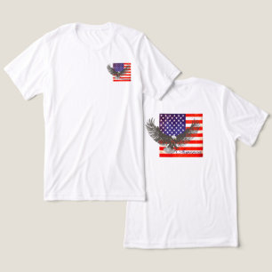Linha t-shirt da bandeira americana e da águia da