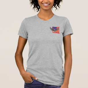 Linha t-shirt da bandeira americana e da águia da