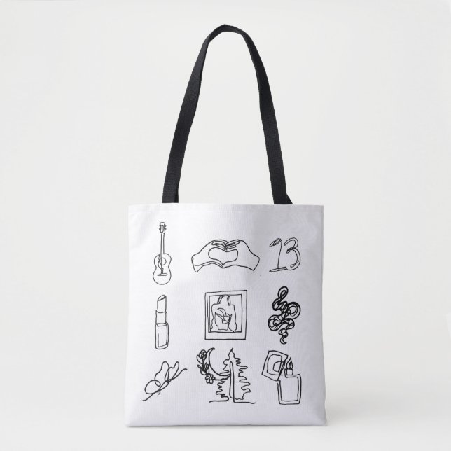 Linha Taylor Eras Desenho Tote Bag Fan Art (Frente)